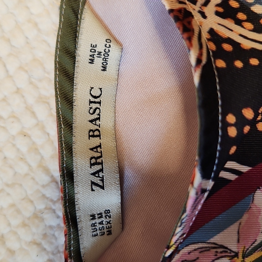 Zara Basic Patchwork Print Boat Neck Short Sleeve… - image 5